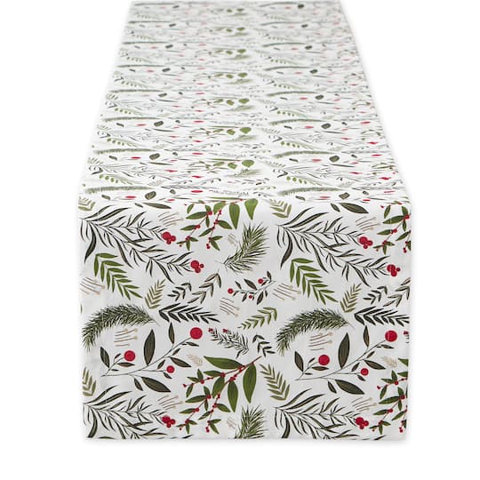 DII® 108" Holiday Sprigs Printed Table Runner